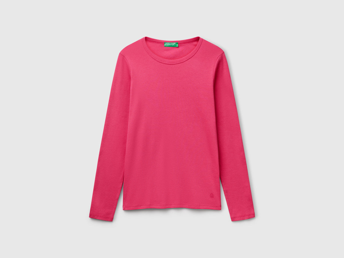 T-shirt a manica lunga in puro cotone