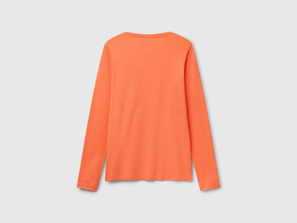T-shirt a manica lunga in puro cotone