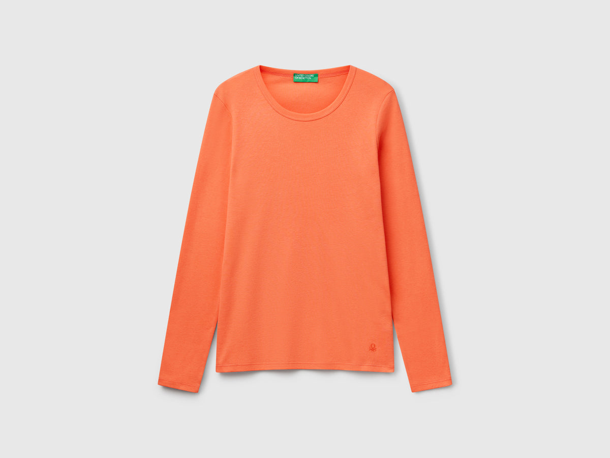 T-shirt a manica lunga in puro cotone