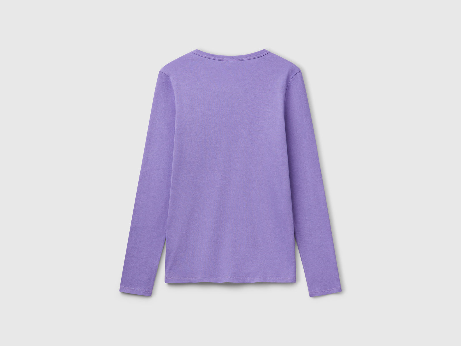 T-shirt a manica lunga in puro cotone da donna pervinca 2 | Benetton Outlet