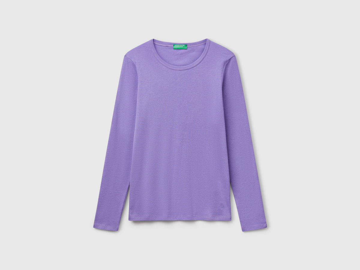 T-shirt a manica lunga in puro cotone