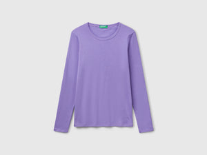 T-shirt a manica lunga in puro cotone