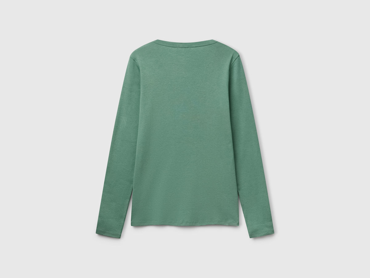 T-shirt a manica lunga in puro cotone