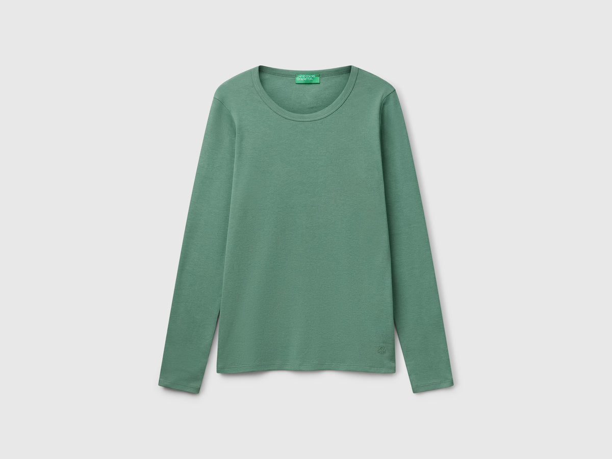 T-shirt a manica lunga in puro cotone