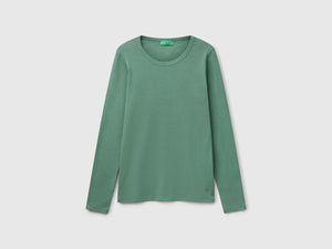 T-shirt a manica lunga in puro cotone