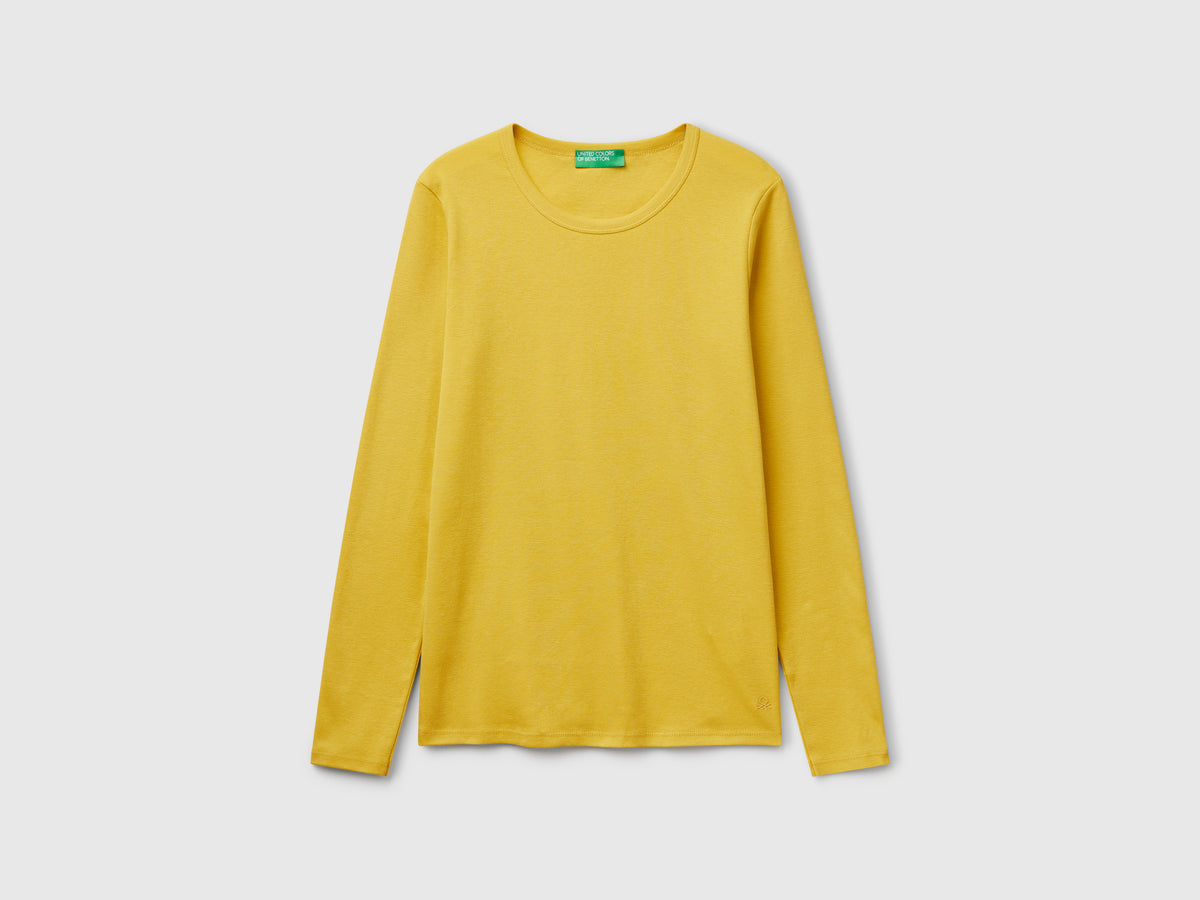 T-shirt a manica lunga in puro cotone