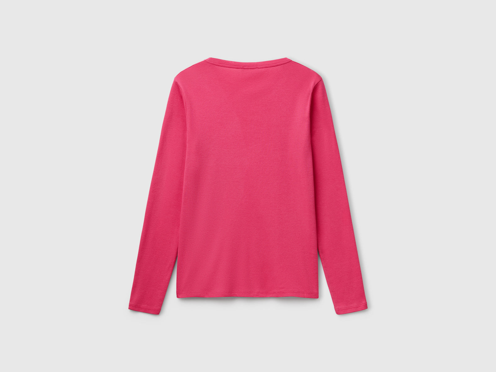 T-shirt magenta a manica lunga 100% cotone da donna fragola 2 | Benetton Outlet