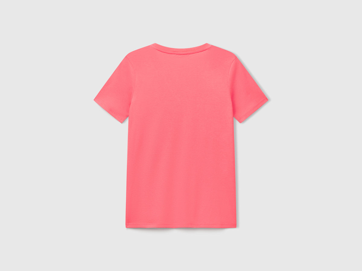 T-shirt in puro cotone con scollo a V