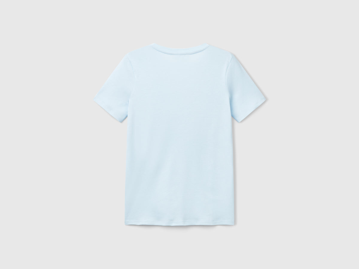T-shirt in puro cotone con scollo a V