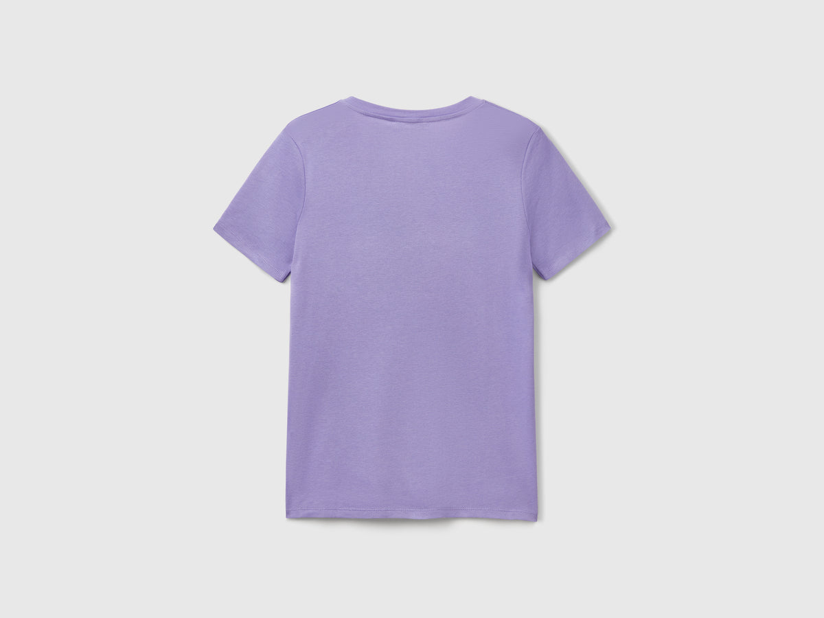 T-shirt in puro cotone con scollo a V