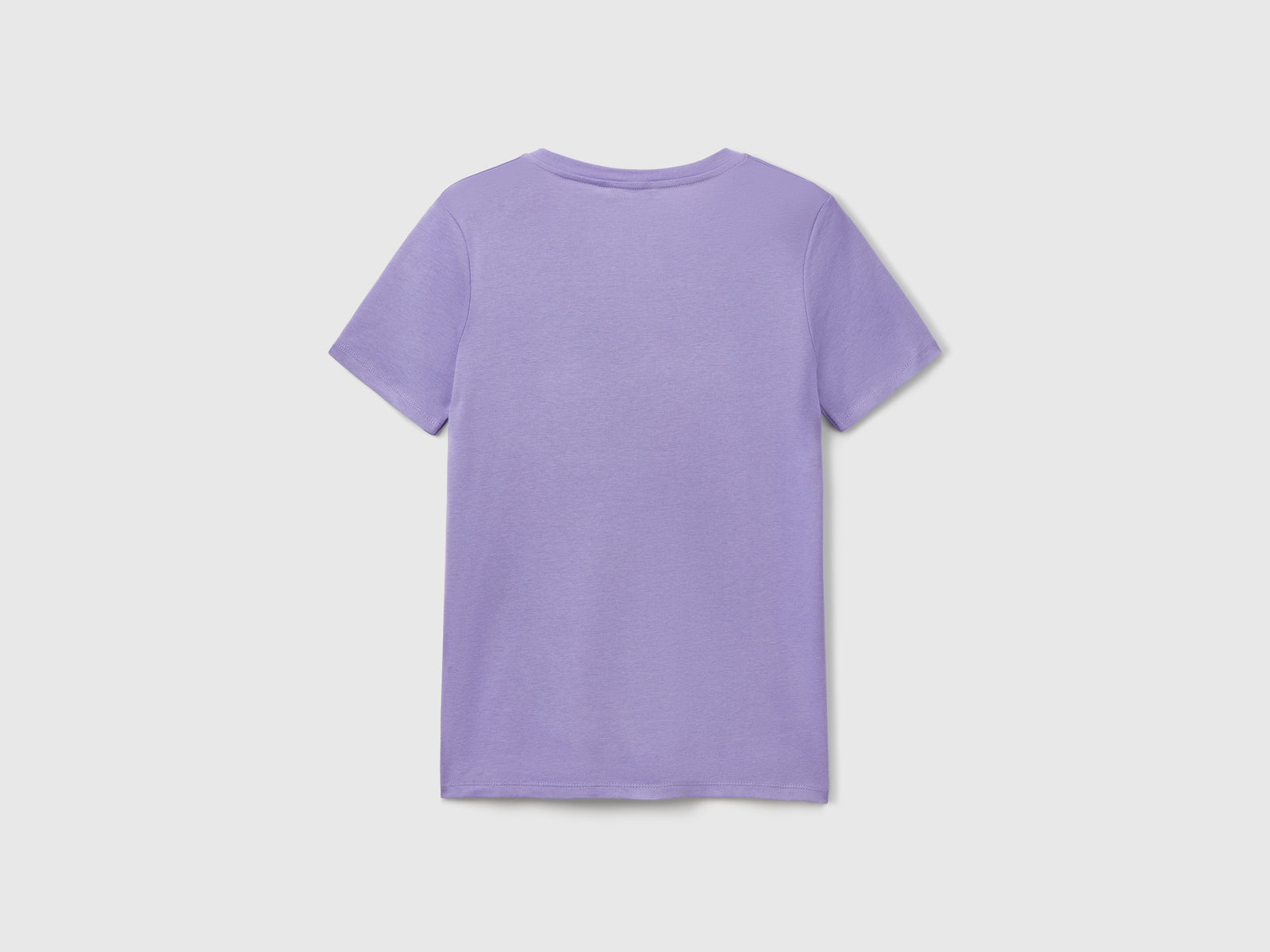 T-shirt in puro cotone con scollo a V da donna pervinca 2 | Benetton Outlet