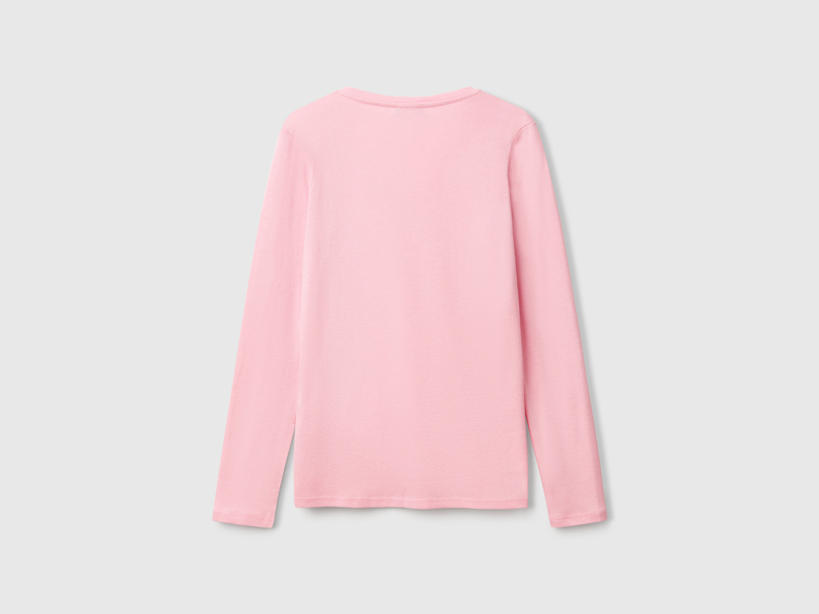 T-shirt a manica lunga con scollo a V da donna rosa 2 | Benetton Outlet