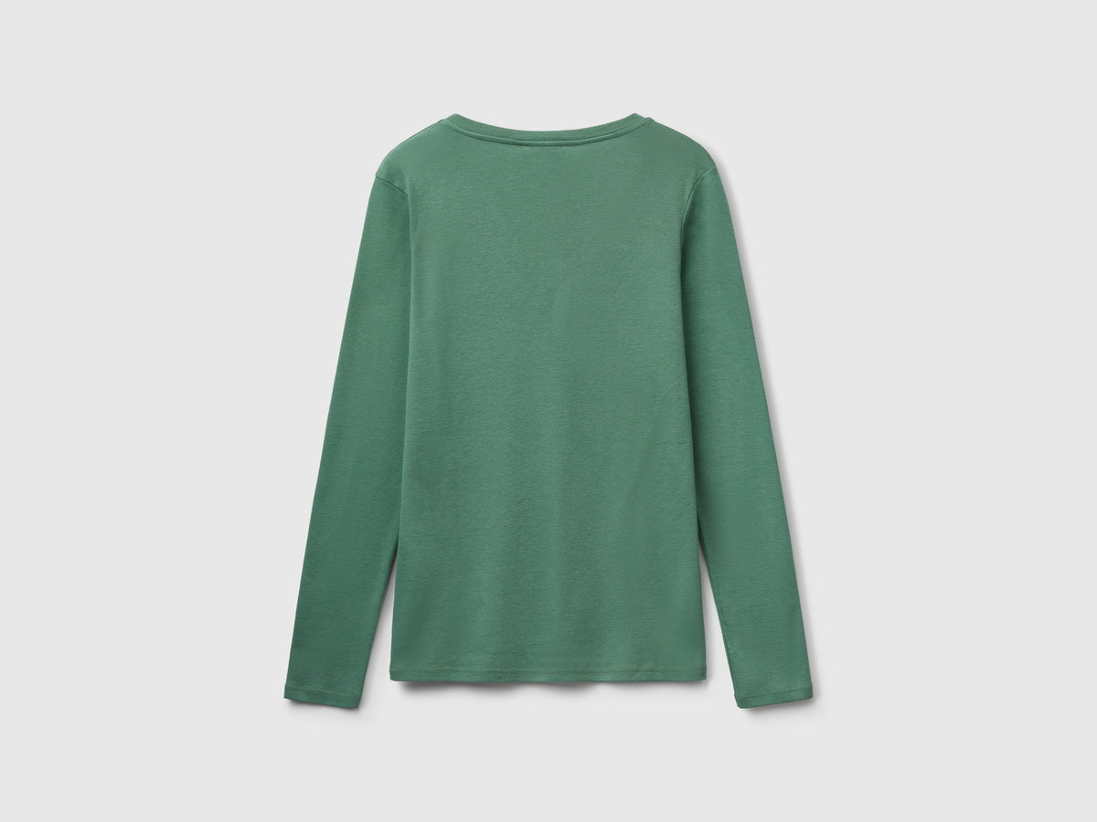 T-shirt a manica lunga con scollo a V
