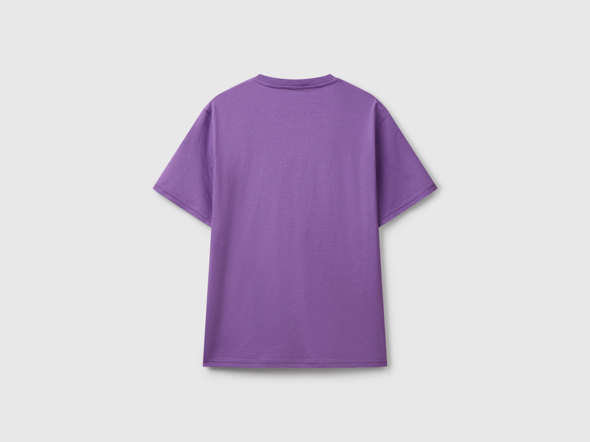 T-shirt in cotone con logo nero