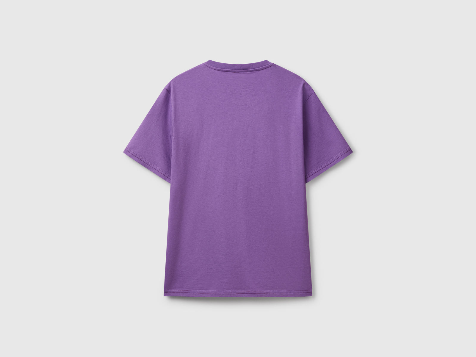 T-shirt in cotone con logo nero da uomo viola 2 | Benetton Outlet