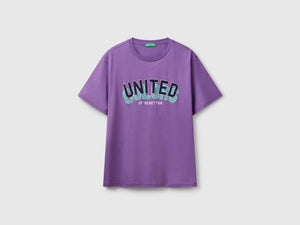 T-shirt in cotone con logo nero