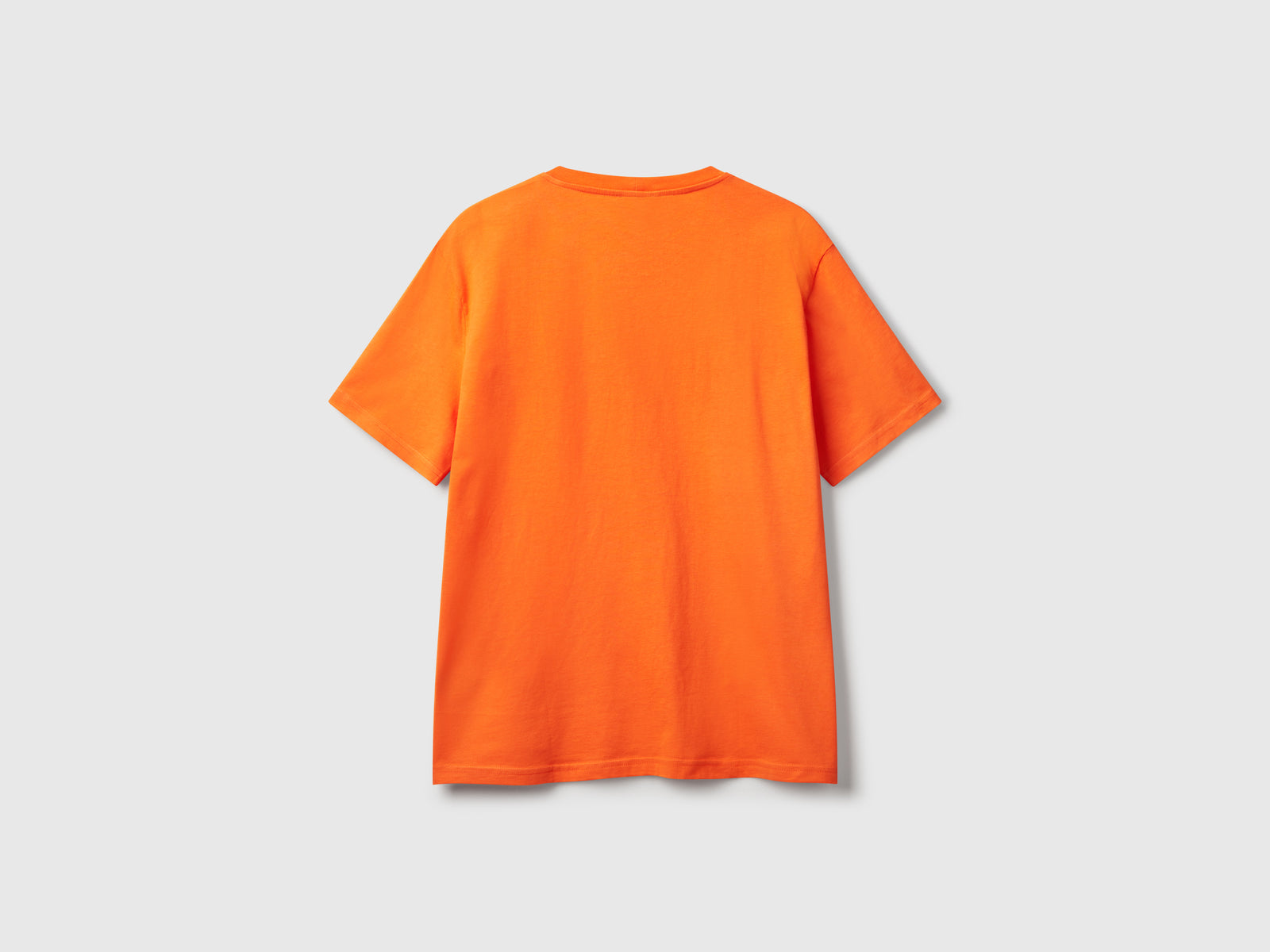 T-shirt in cotone con logo blu scuro da uomo arancione 2 | Benetton Outlet