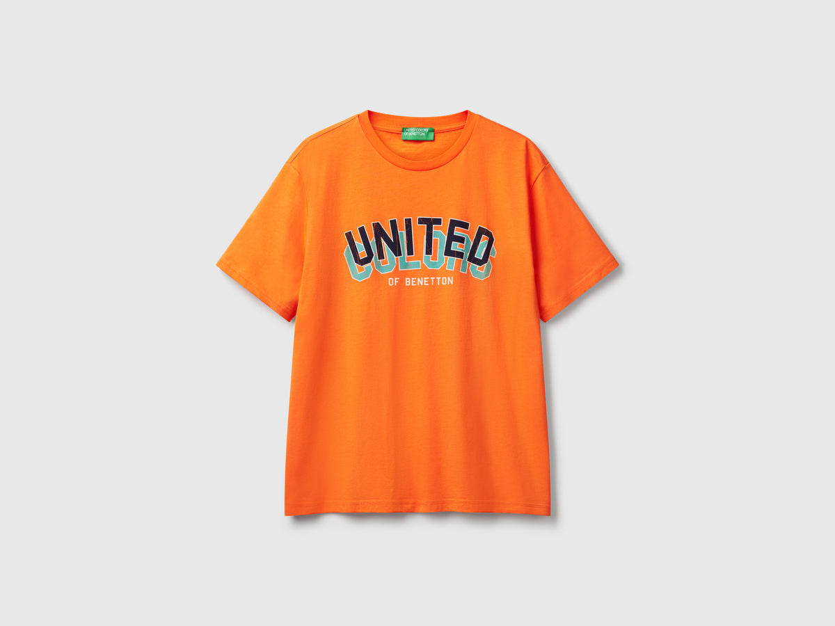T-shirt in cotone con logo blu scuro