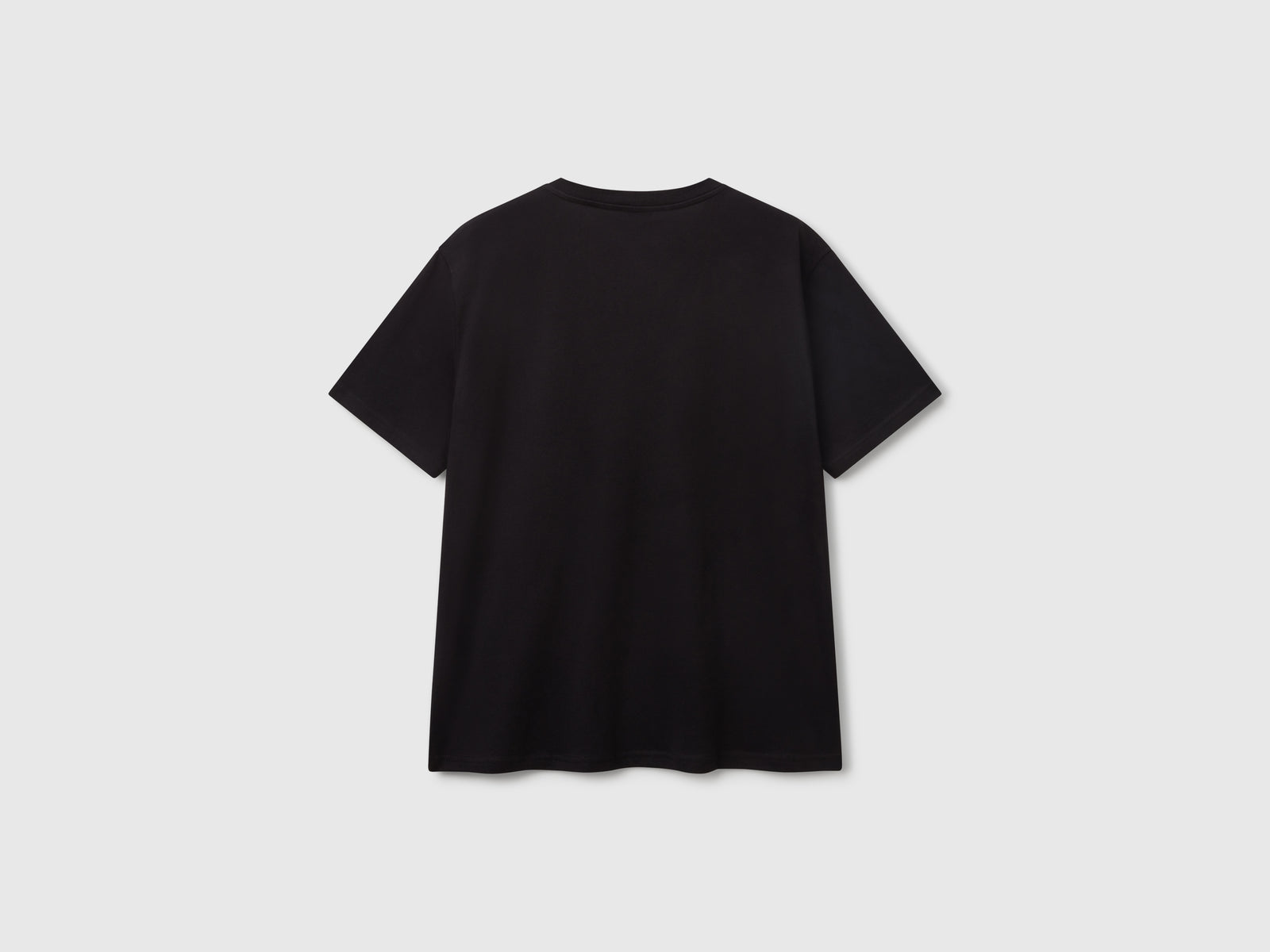 T-shirt in cotone con logo bianco da uomo nero 2 | Benetton Outlet