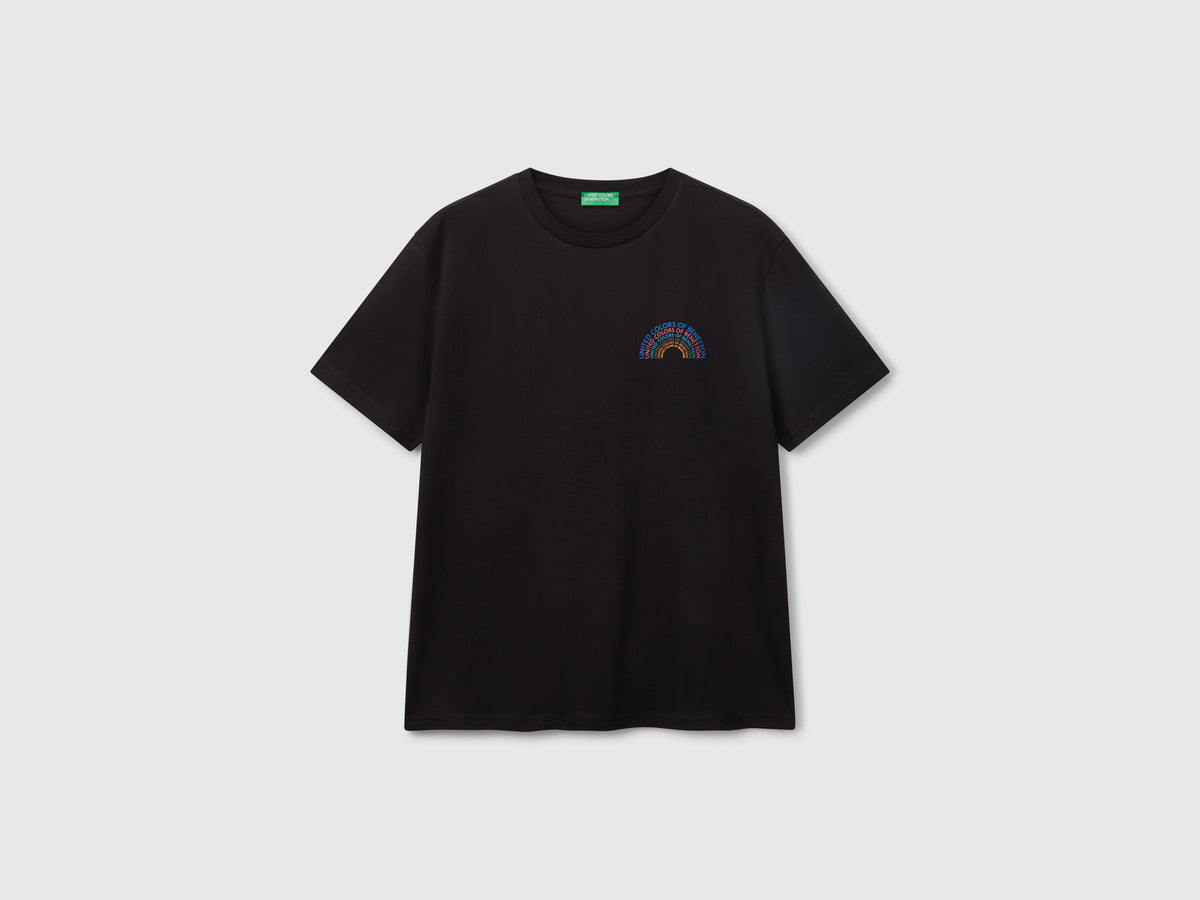 T-shirt in cotone con logo bianco