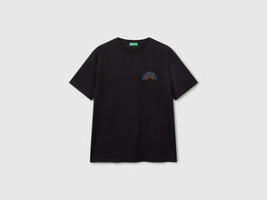 T-shirt in cotone con logo bianco