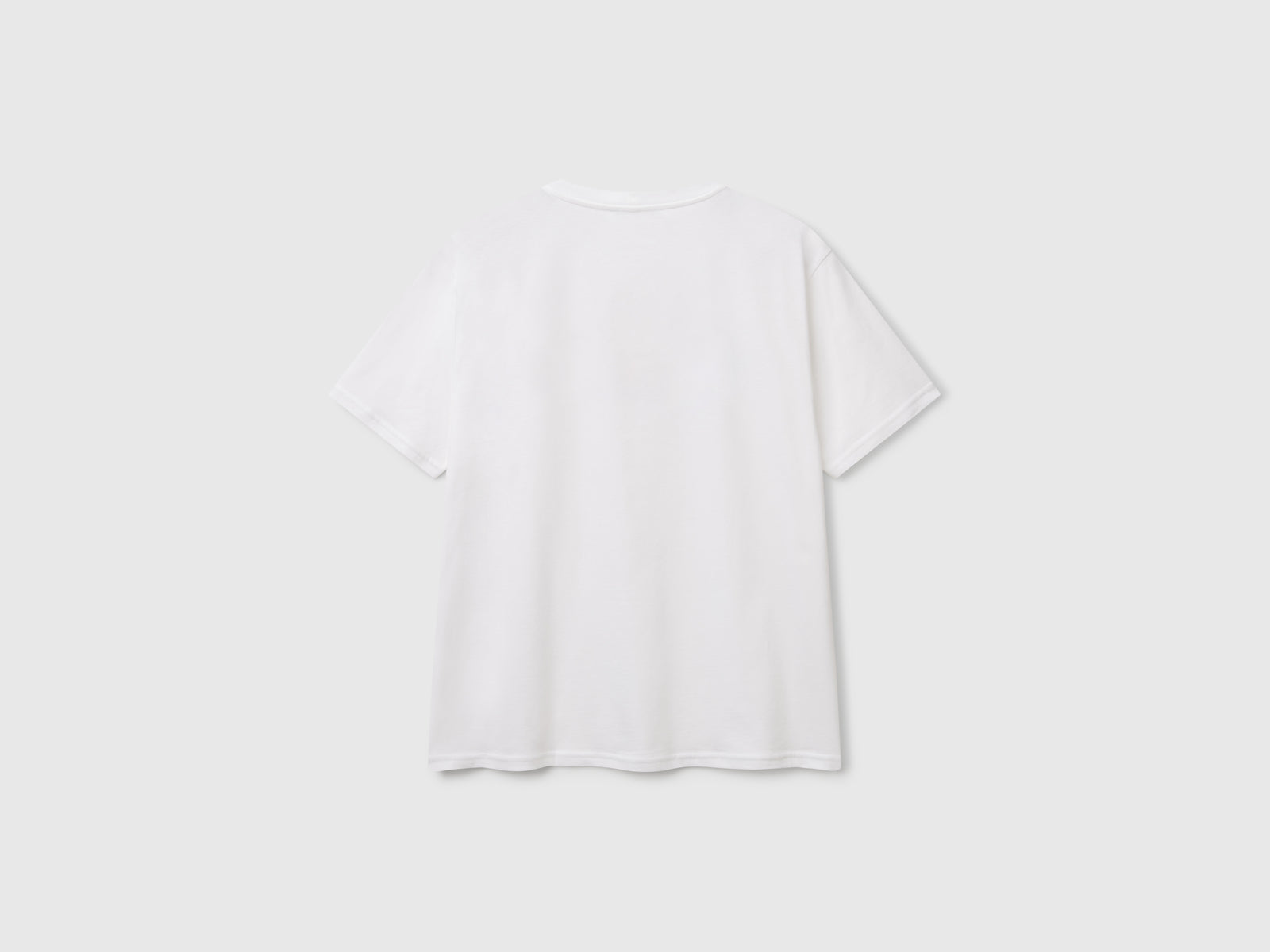 T-shirt in cotone con logo da uomo bianco 2 | Benetton Outlet