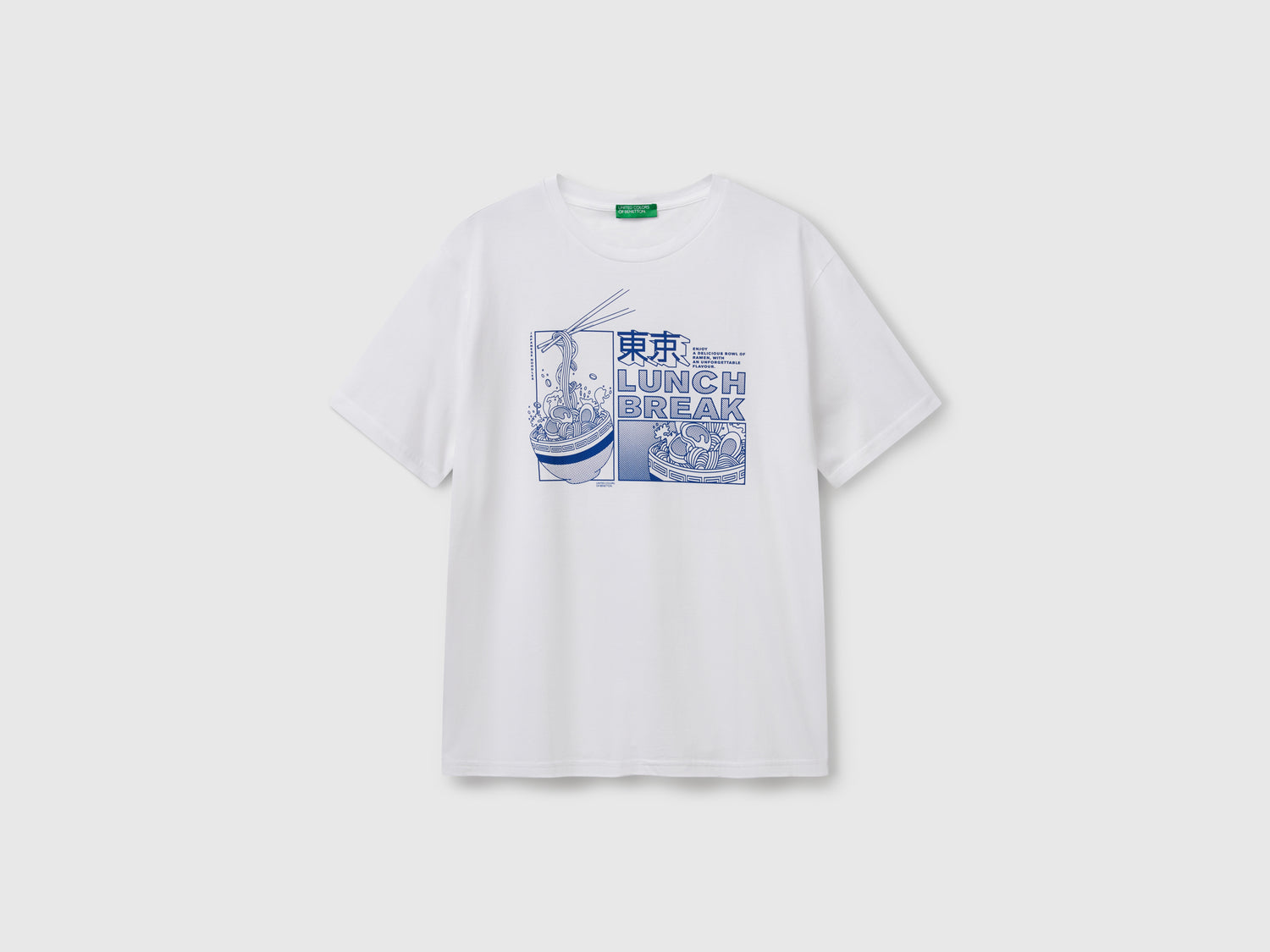 T-shirt con stampa in cotone bio da uomo bianco | Benetton Outlet