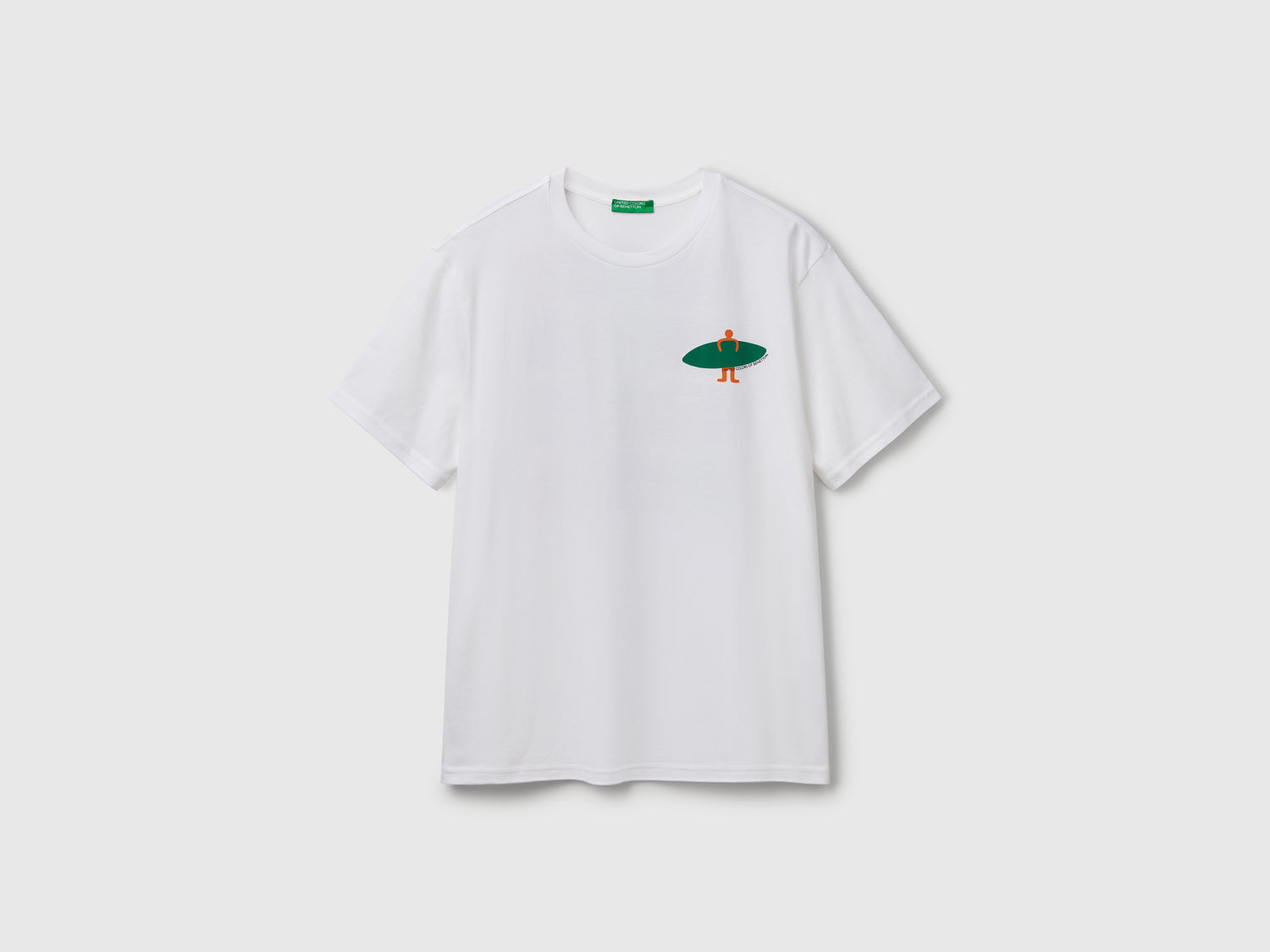 T-shirt con stampa in cotone bio da uomo bianco | Benetton Outlet