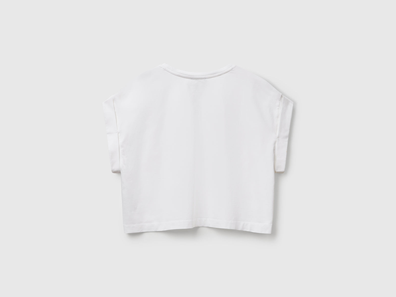 T-shirt con taschino macramè da donna bianco 2 | Benetton Outlet