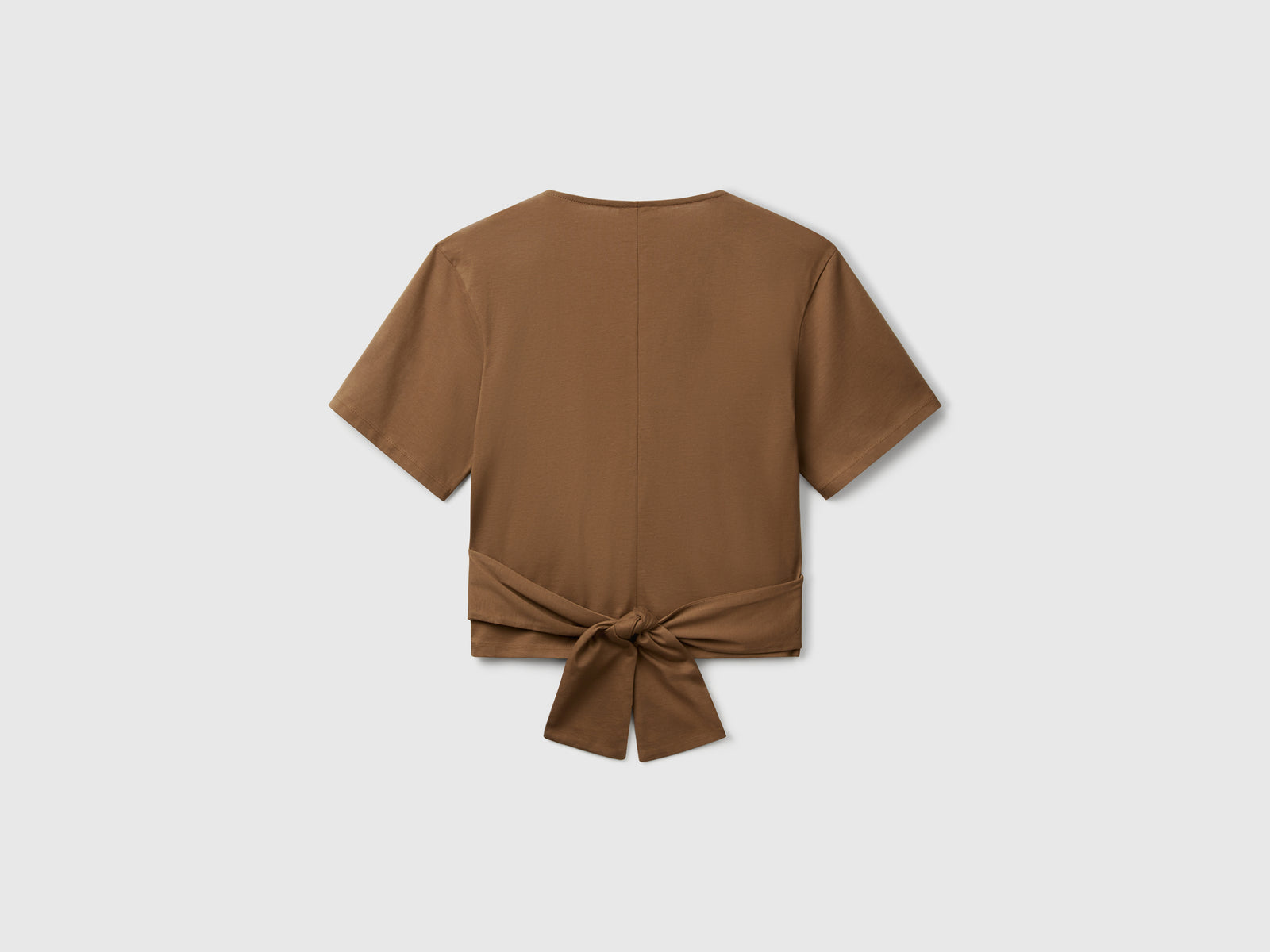T-shirt with knot on the back da donna marrone 2 | Benetton Outlet