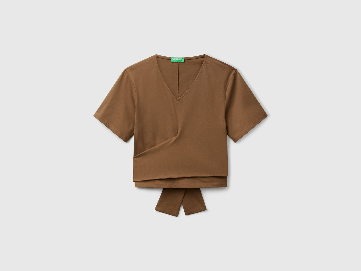 T-shirt with knot on the back da donna marrone | Benetton Outlet