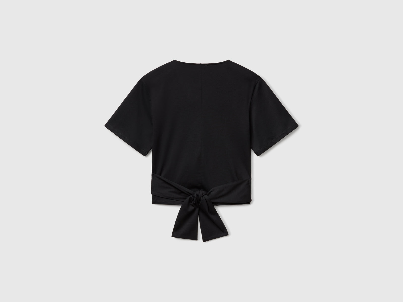 Maglietta con nodo sul retro da donna nero 2 | Benetton Outlet