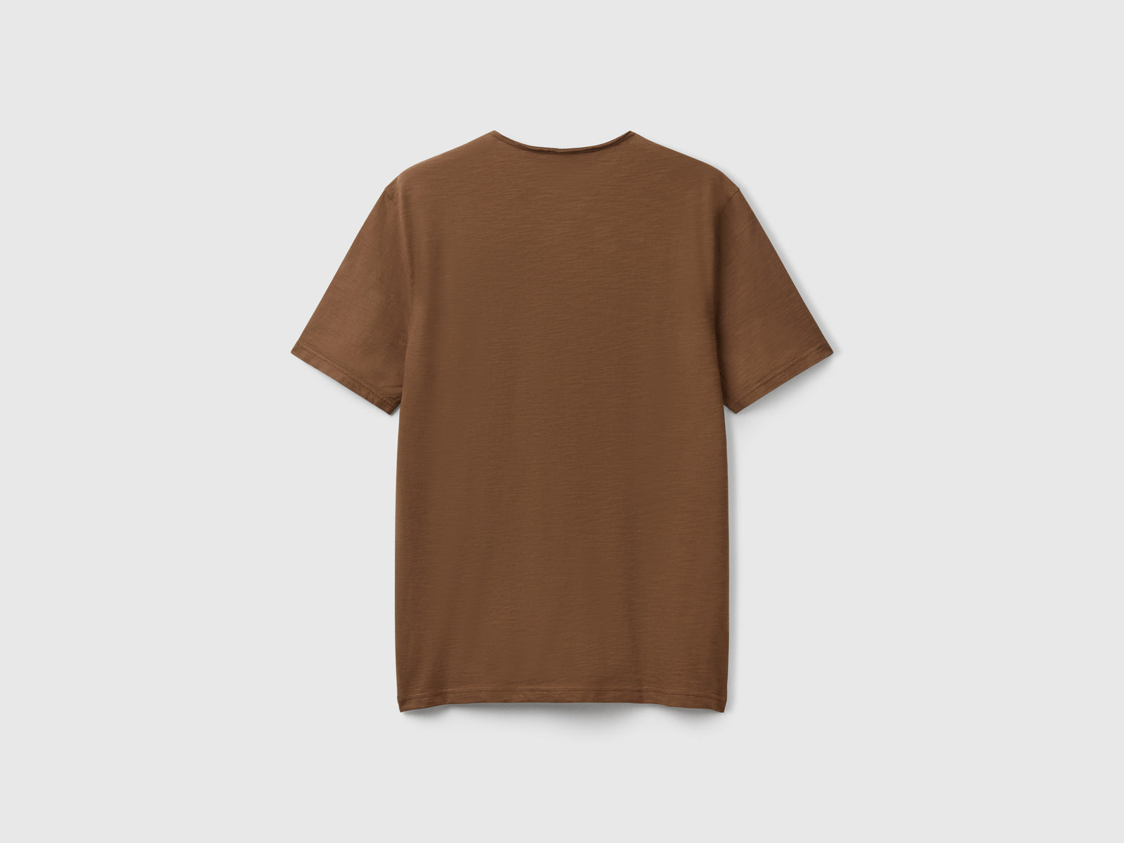 T-shirt in cotone fiammato da uomo marrone 2 | Benetton Outlet