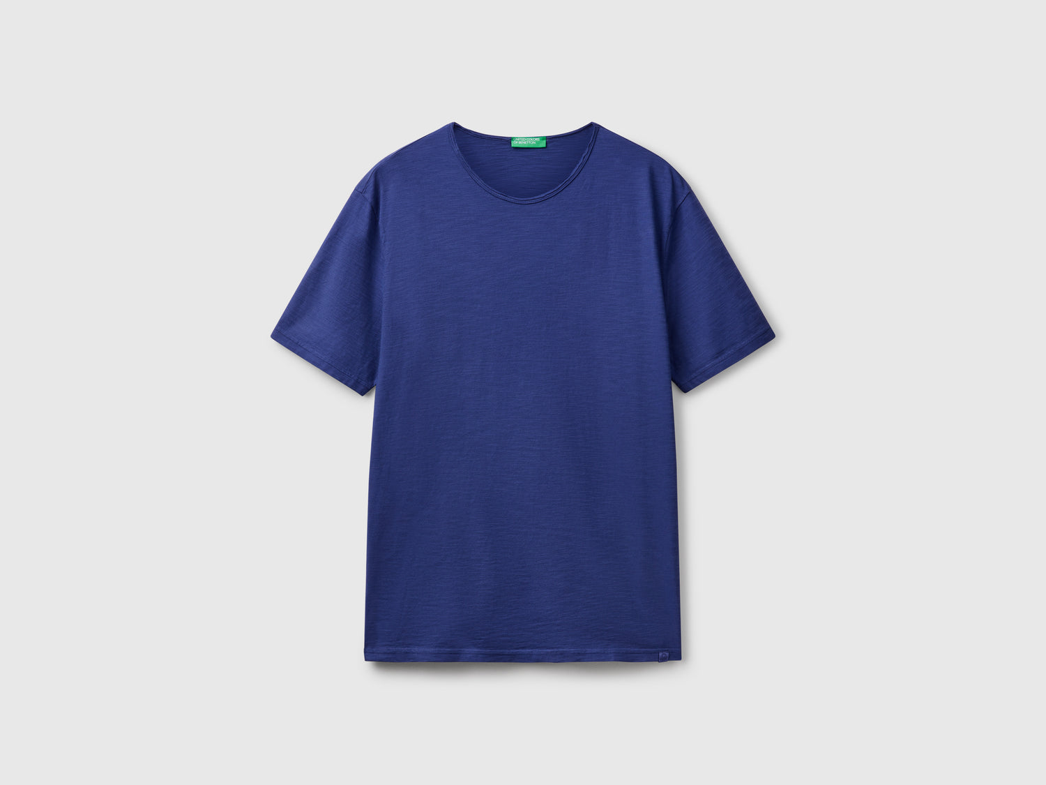 T-shirt in cotone fiammato da uomo blu | Benetton Outlet