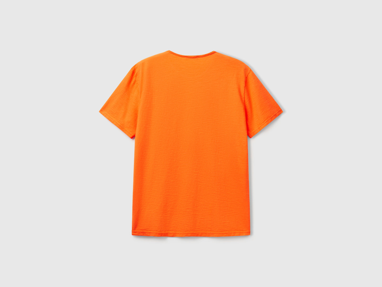 T-shirt ambra in cotone fiammato da uomo arancione 2 | Benetton Outlet