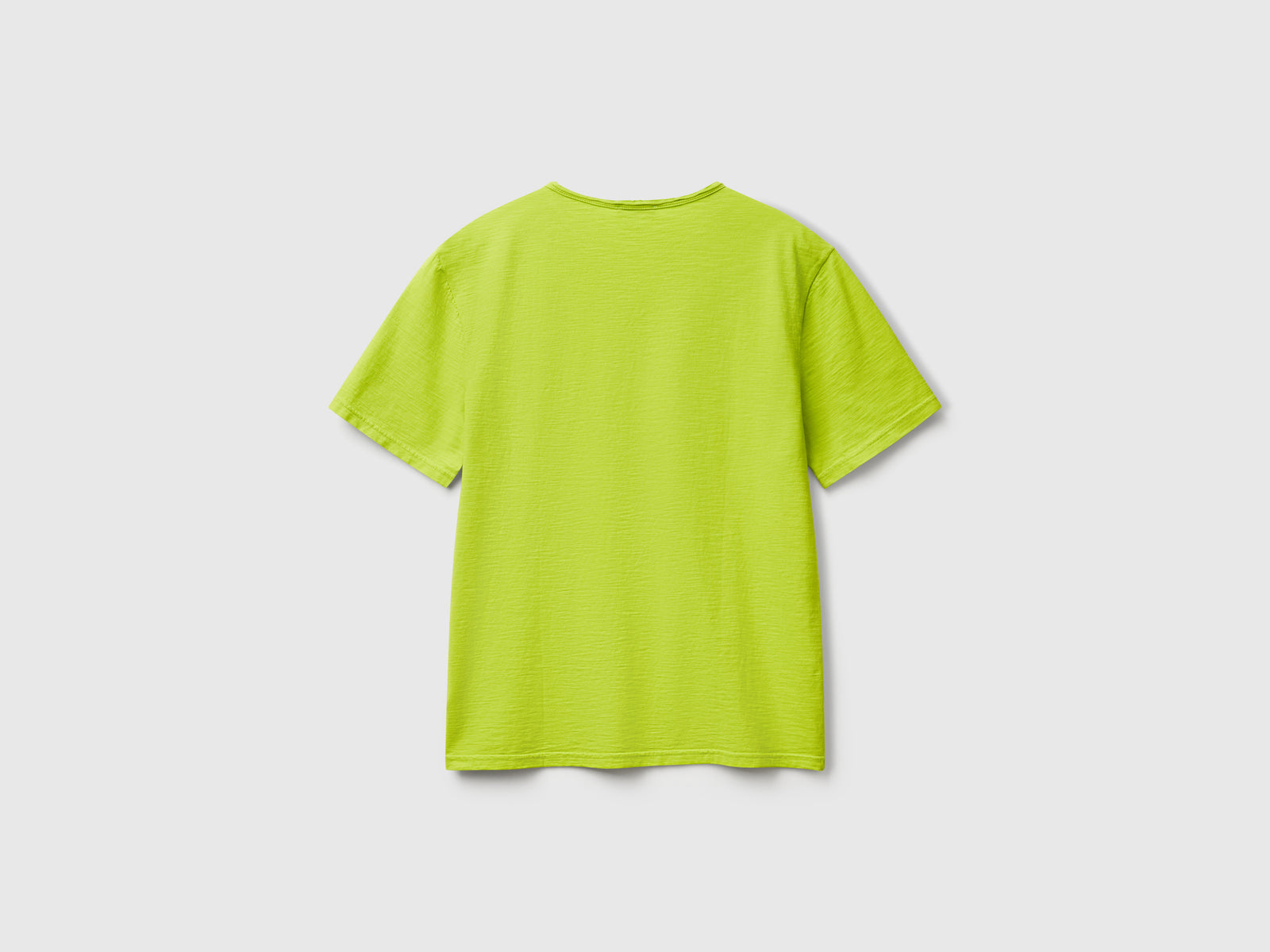 T-shirt in cotone fiammato da uomo verde chiaro 2 | Benetton Outlet
