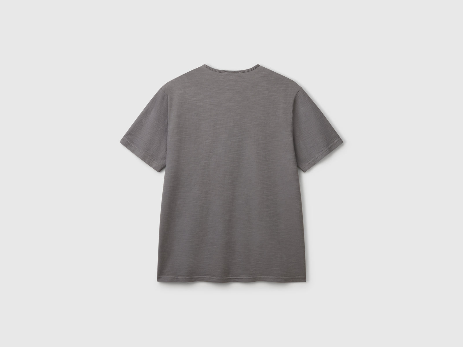 T-shirt 100% cotone con scollo a V da uomo grigio scuro 2 | Benetton Outlet