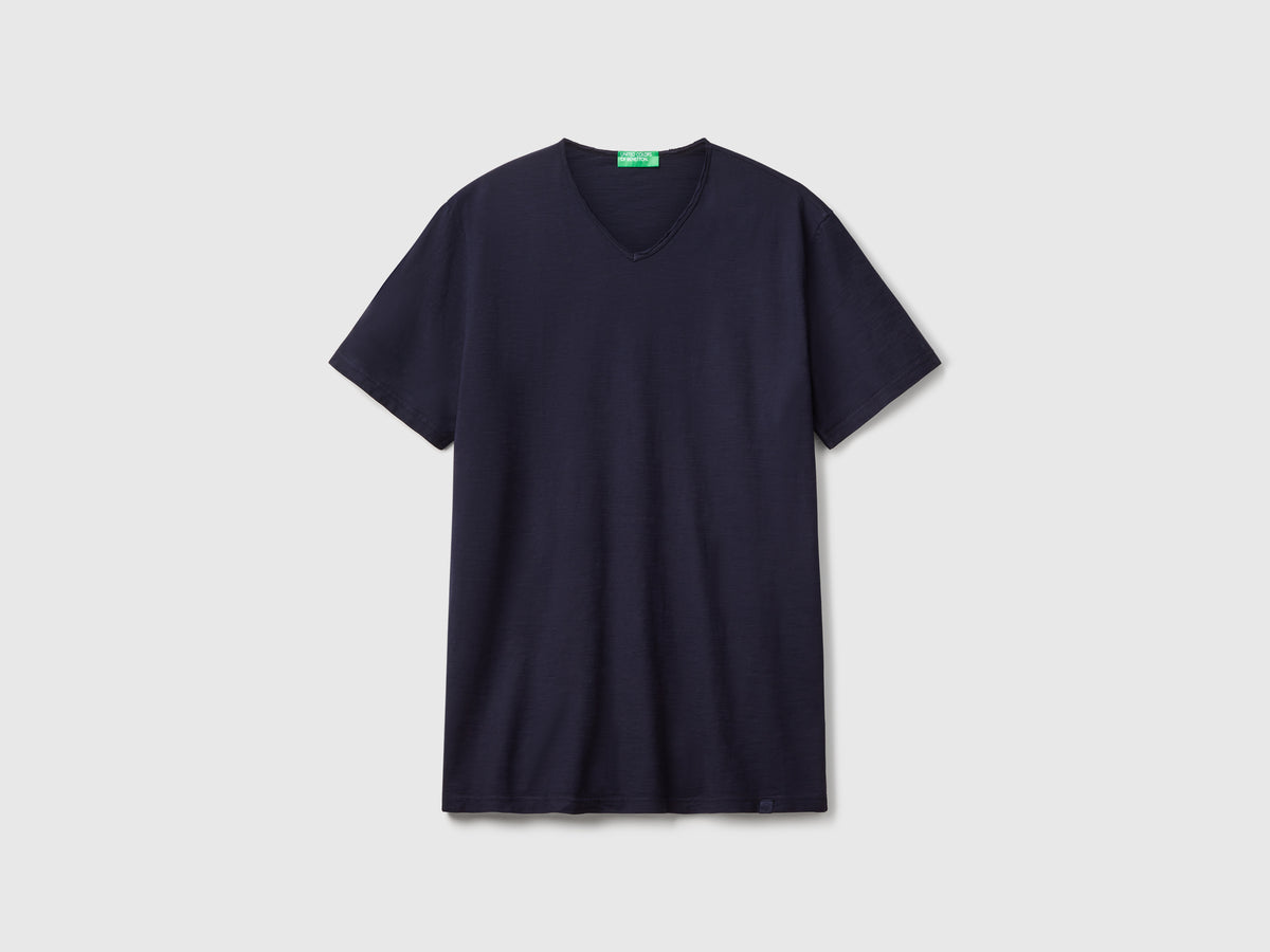 T-shirt 100% cotone con scollo a V