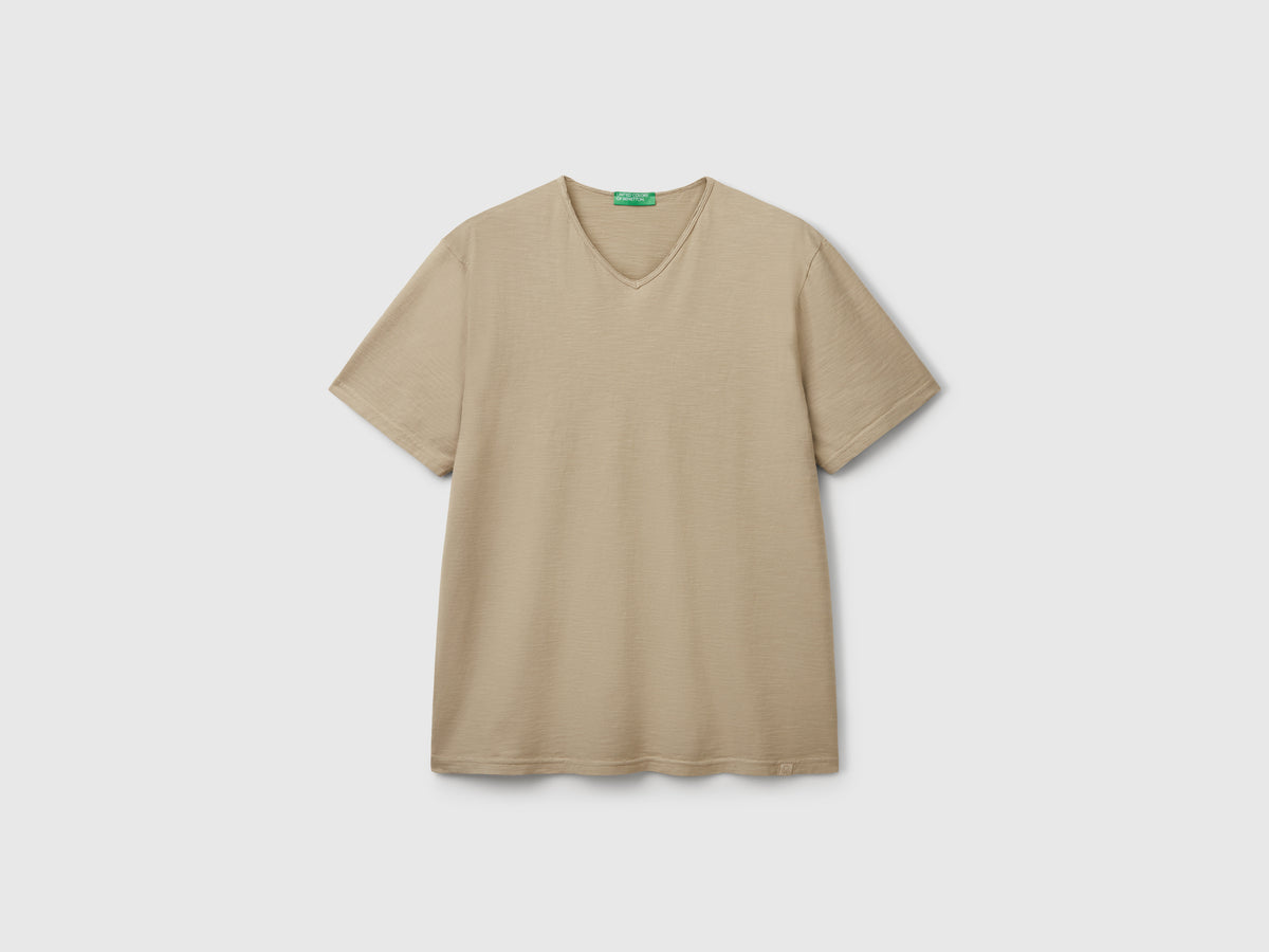 T-shirt 100% cotone con scollo a V