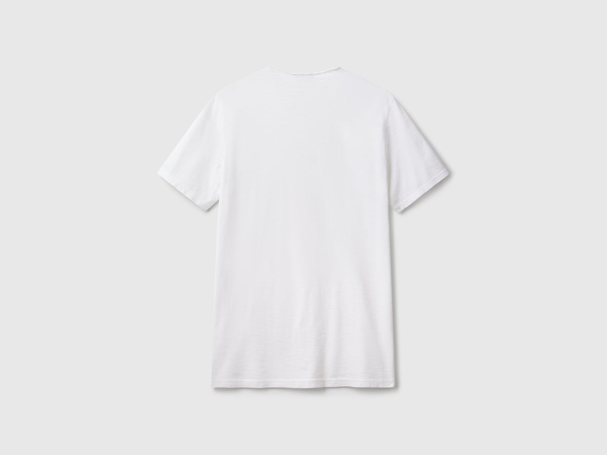 T-shirt 100% cotone con scollo a V