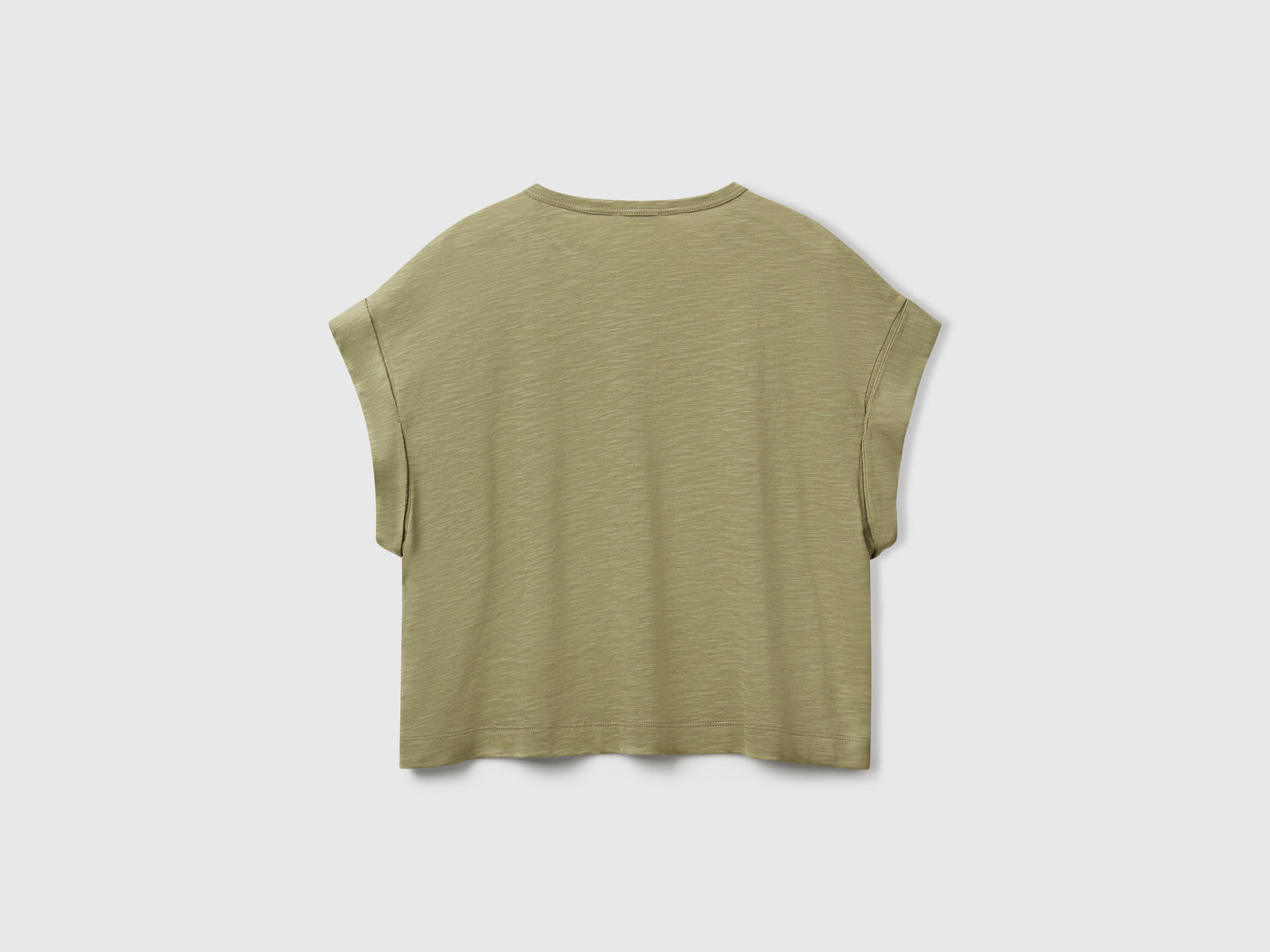 T-shirt boxy fit da donna verde oliva 2 | Benetton Outlet