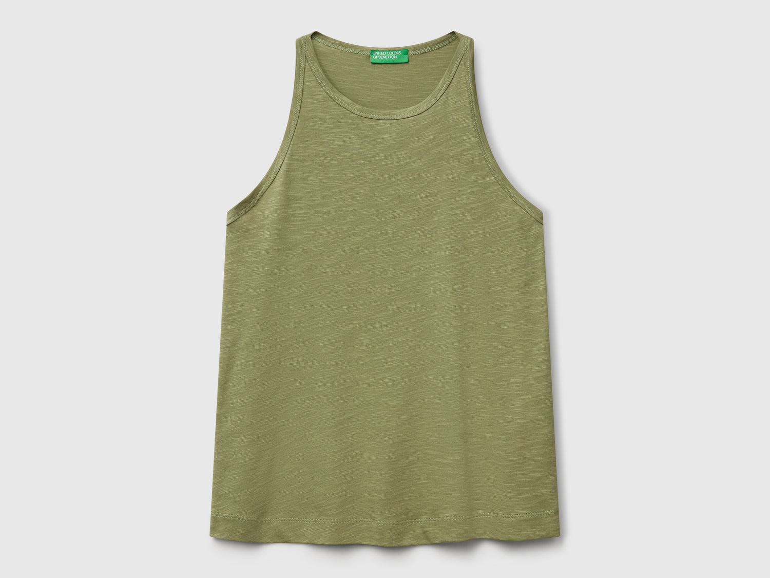 Canotta con scollo all'americana da donna verde oliva | Benetton Outlet