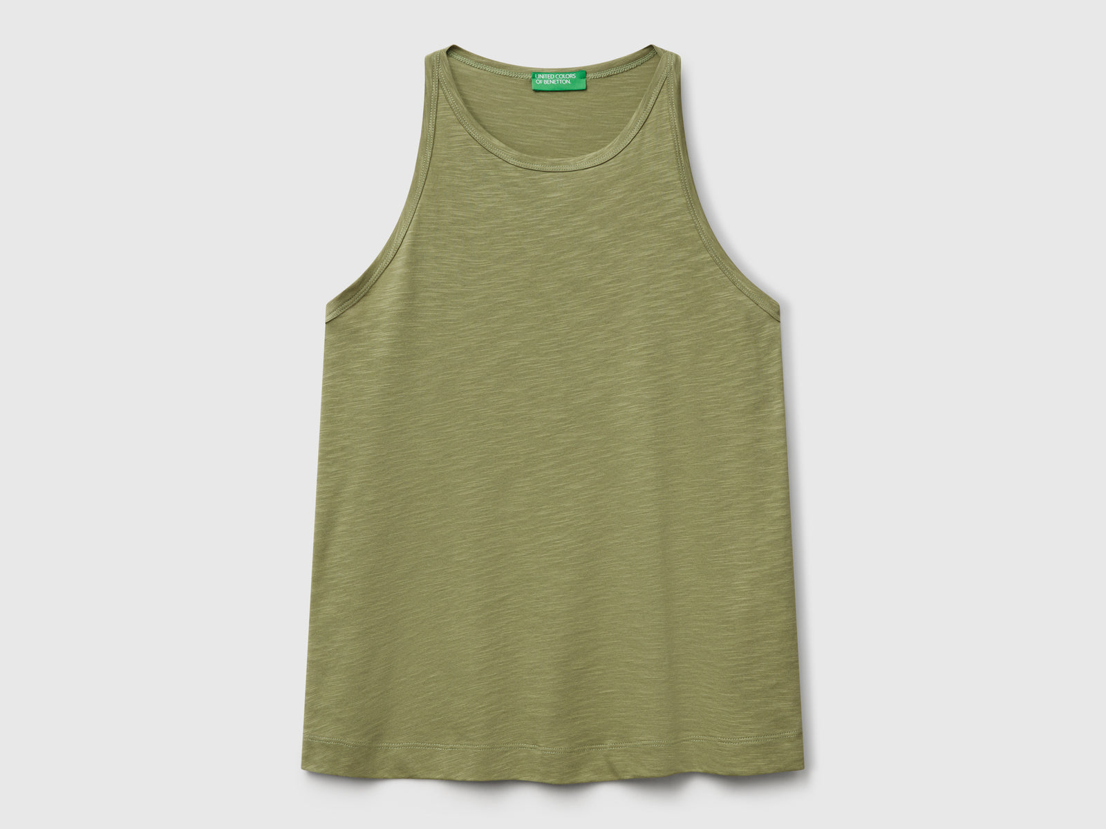 Canotta con scollo all'americana da donna verde oliva | Benetton Outlet