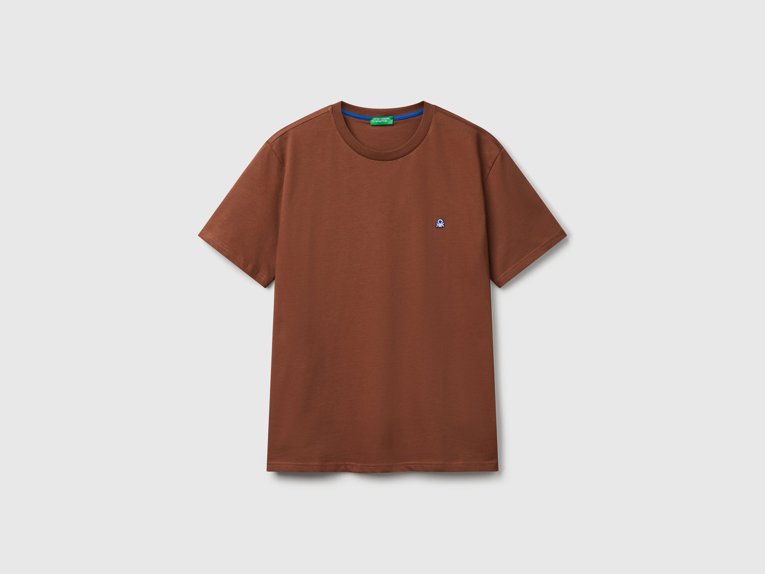 T-shirt basica cotone da uomo marrone | Benetton Outlet