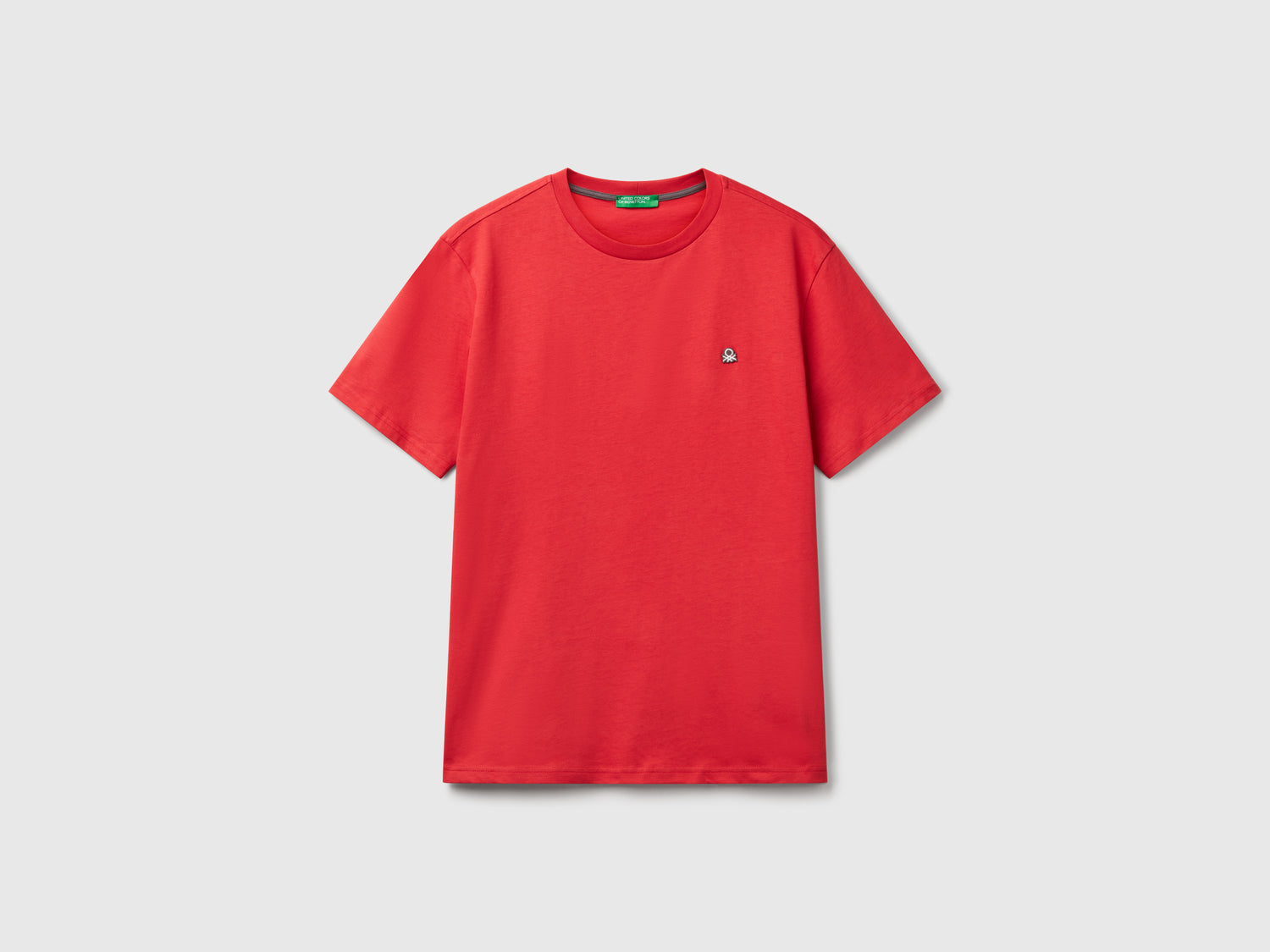 T-shirt basica cotone da uomo rosso mattone | Benetton Outlet