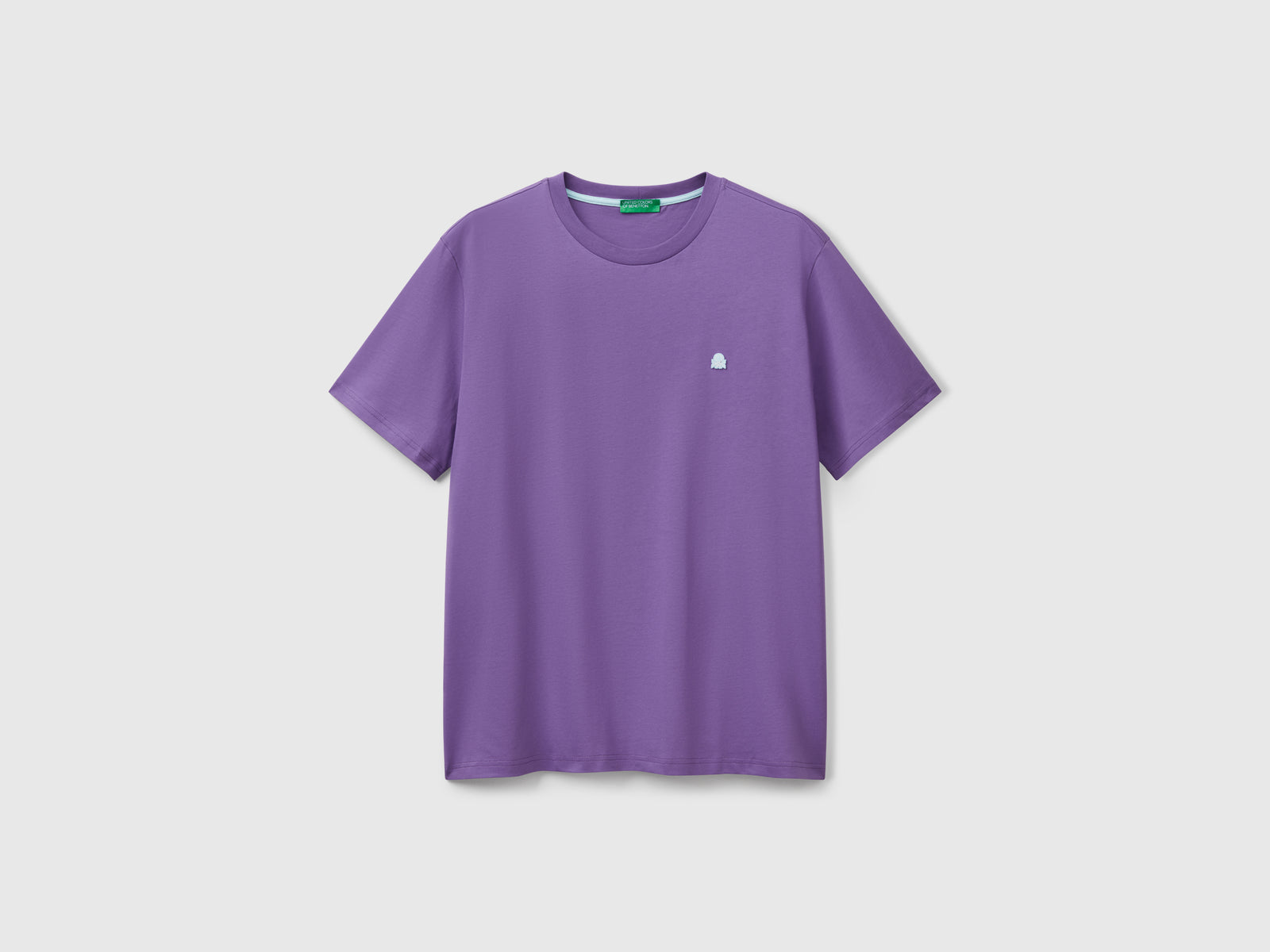 T-shirt basica cotone da uomo viola | Benetton Outlet
