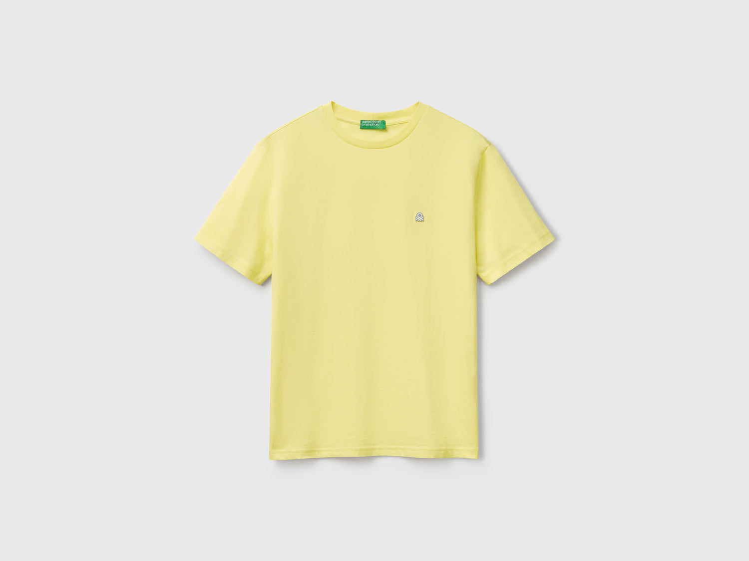 T-shirt basica cotone da uomo giallo | Benetton Outlet