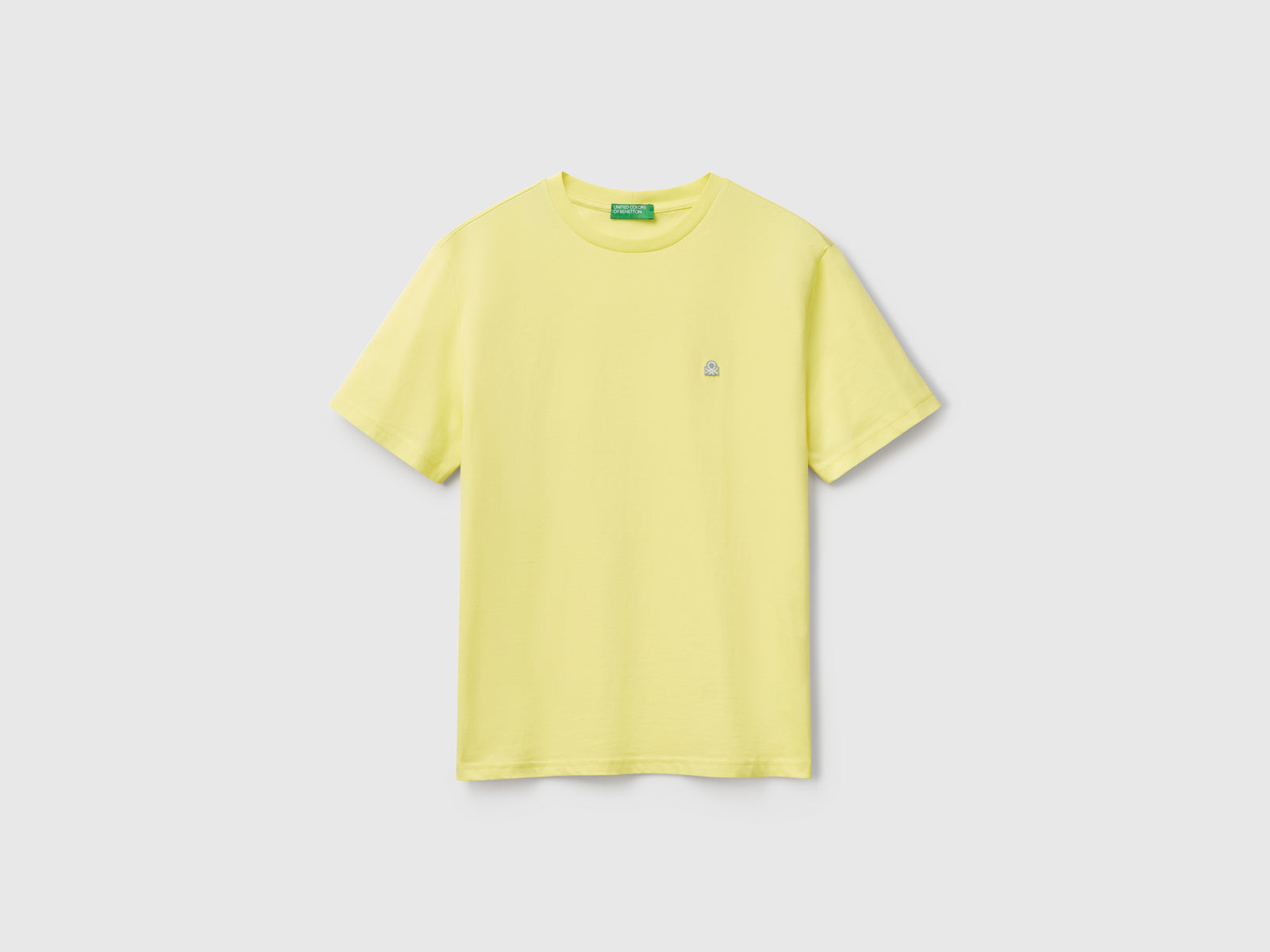 T-shirt basica cotone da uomo giallo | Benetton Outlet