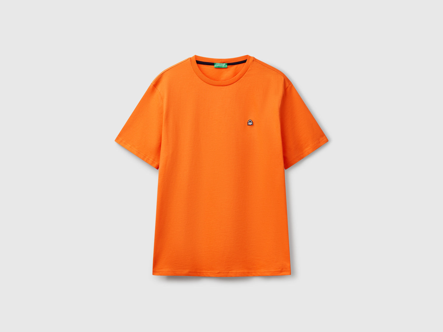 T-shirt basica cotone da uomo arancione | Benetton Outlet