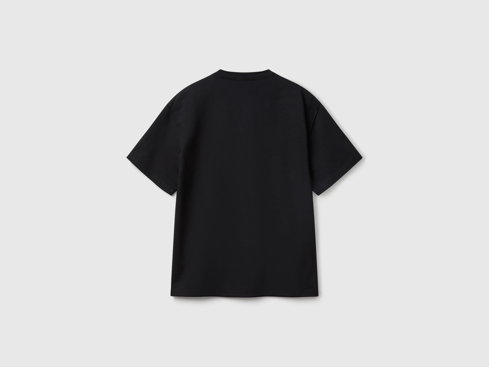 T-shirt over fit con ricamo logo da uomo nero 2 | Benetton Outlet